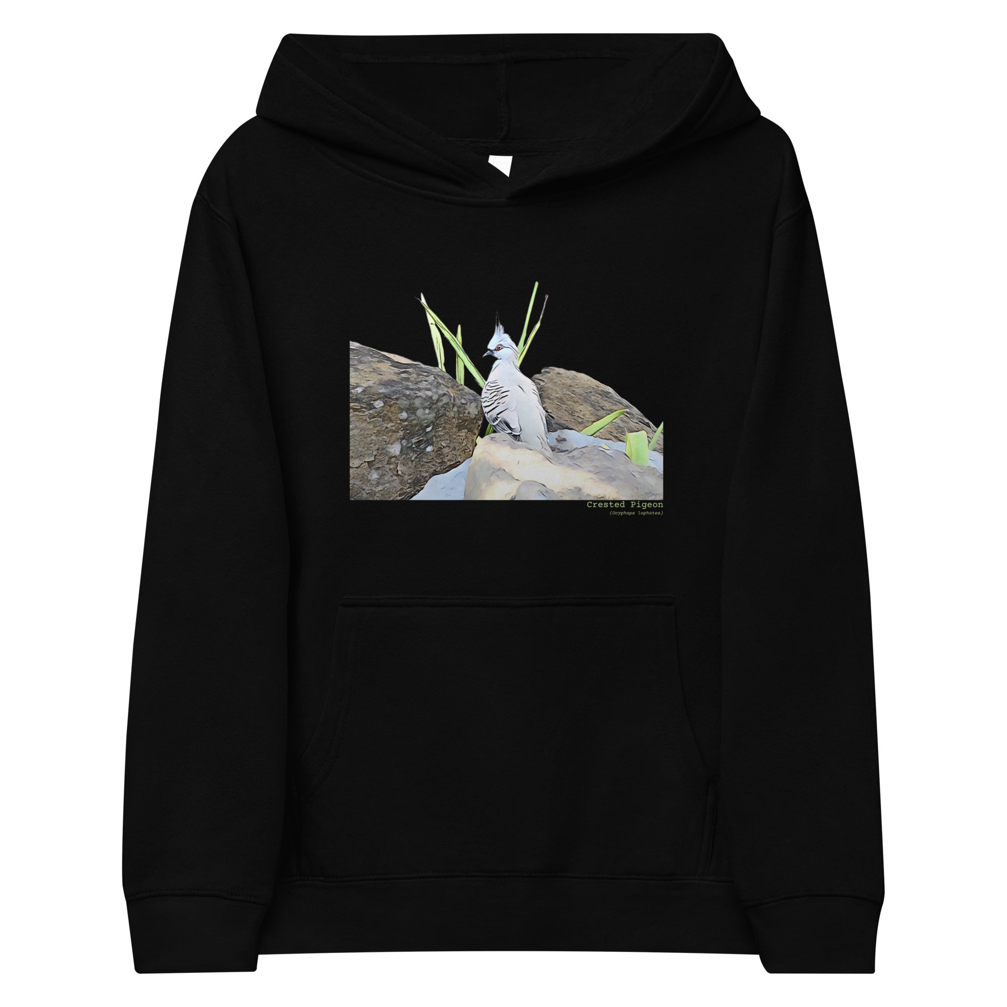 Crested Pigeon Unisex Youth Bird Hoodie