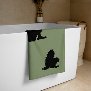 Bird Silhouette Towel - Great Horned Owl