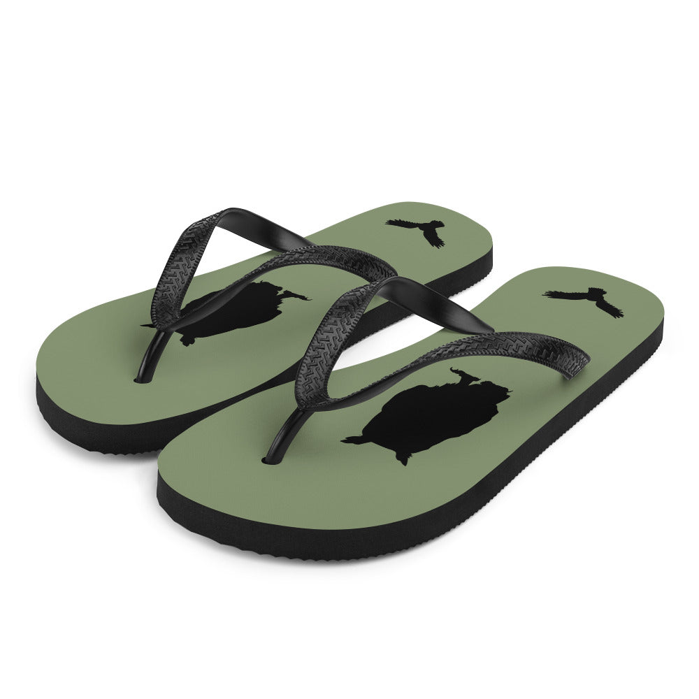 Bird Silhouette Flip-Flops - Great Horned Owl