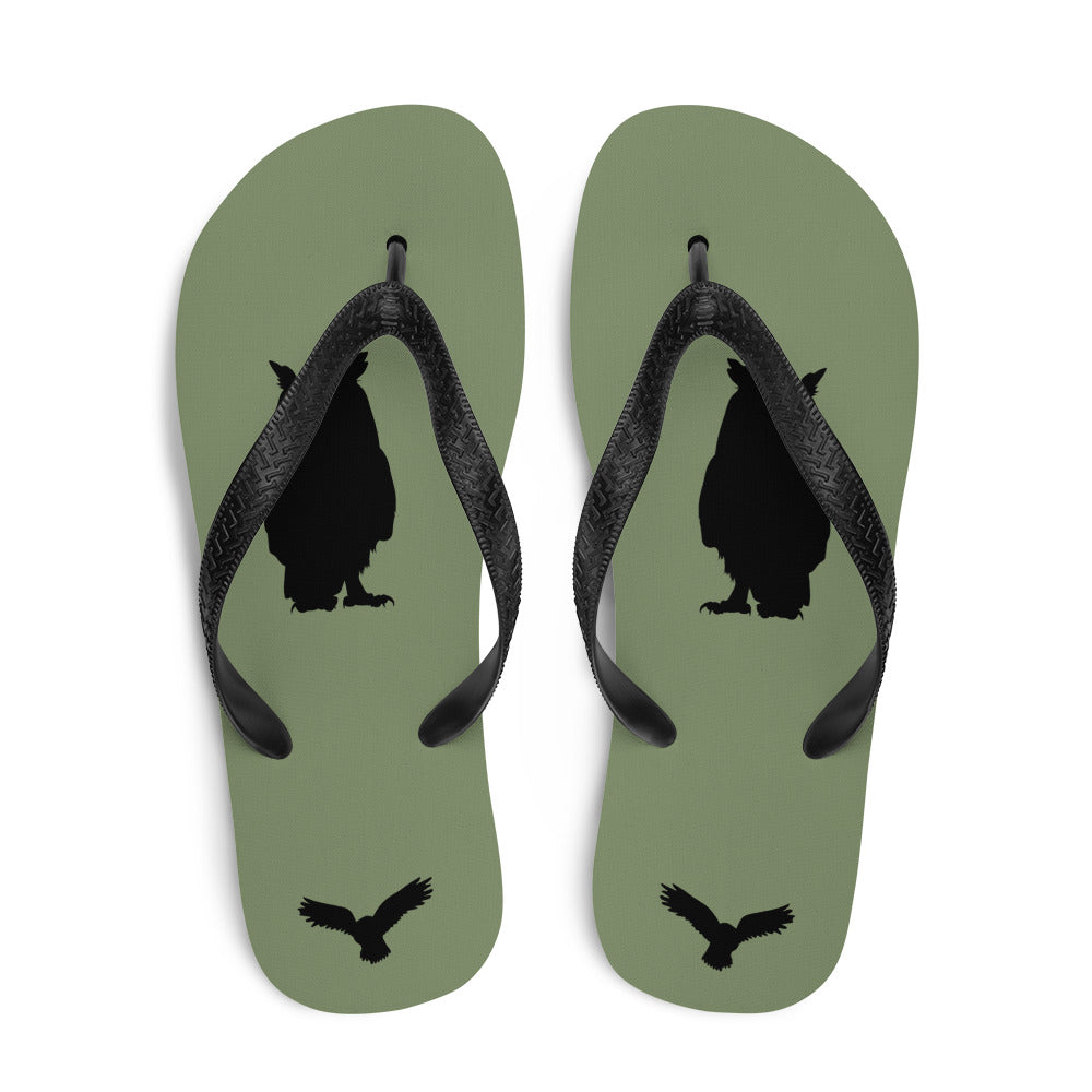 Bird Silhouette Flip-Flops - Great Horned Owl