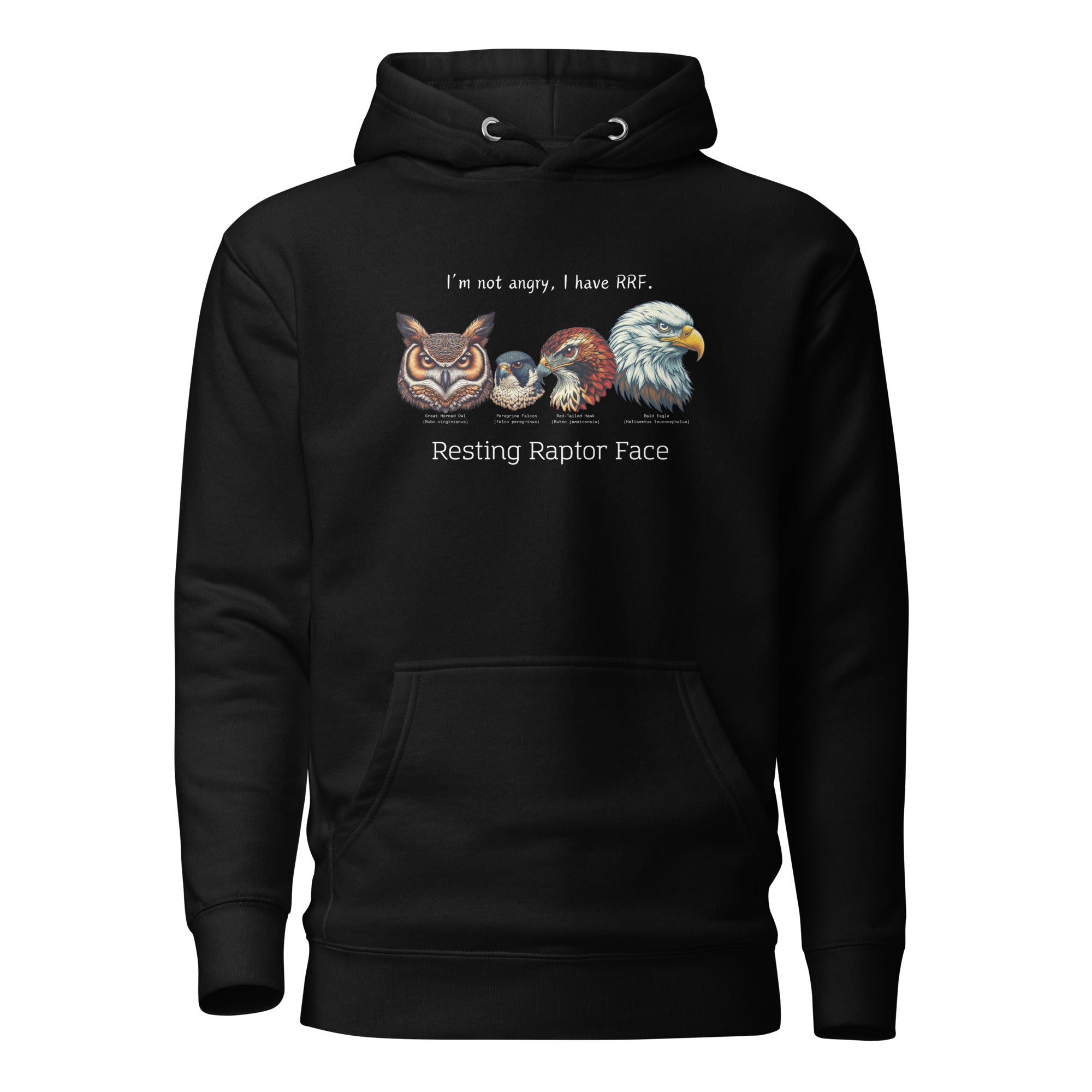 Resting Raptor Face Unisex Bird Hoodie