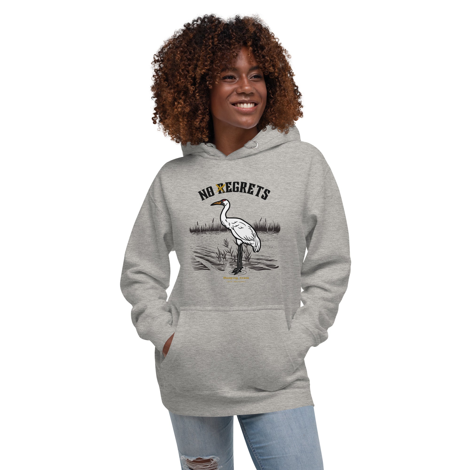 No rEgrets Whooping Crane Unisex Bird Hoodie