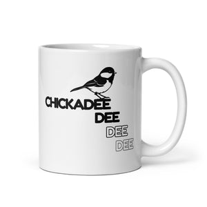 11 oz white Chickadee mug.