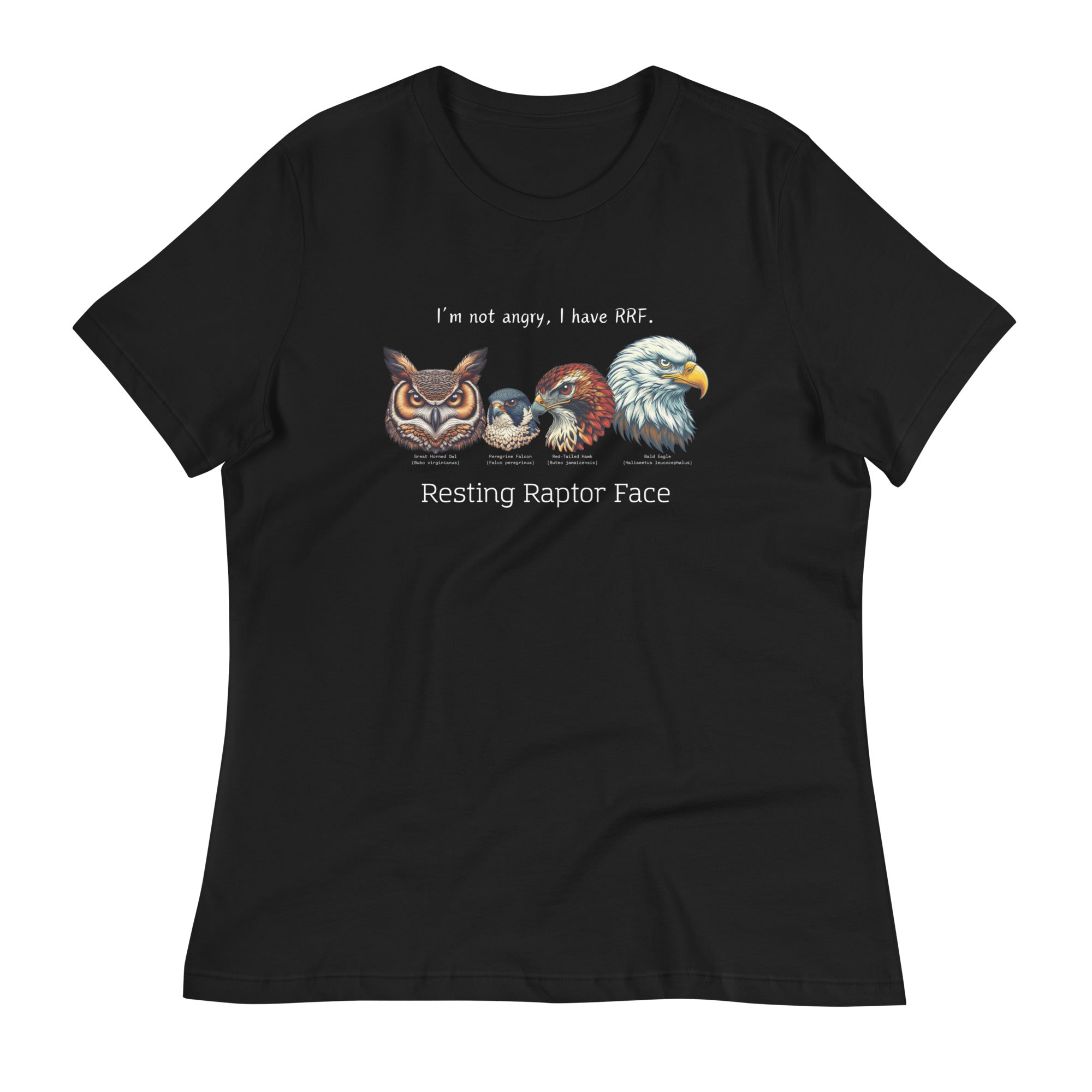 Resting Raptor Face Women's Relaxed Bird T-Shirt