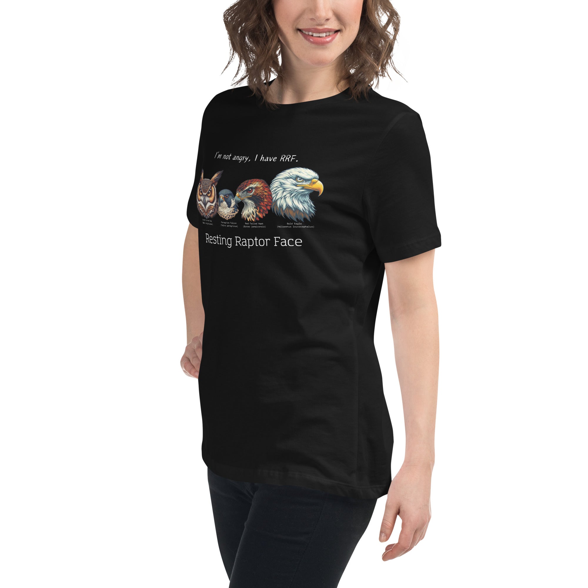 Resting Raptor Face Women's Relaxed Bird T-Shirt