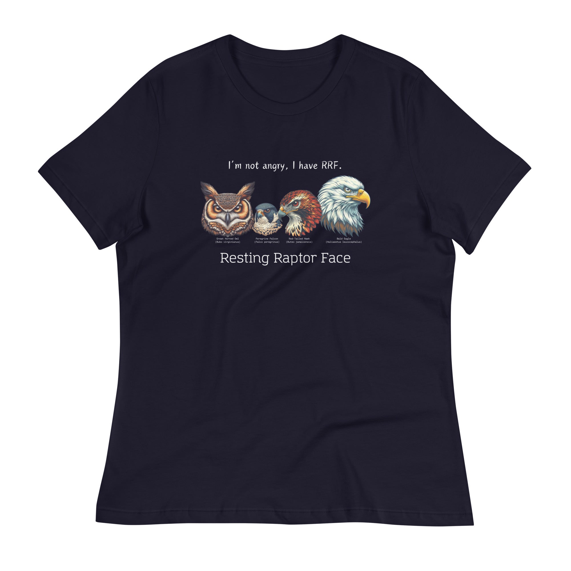 Resting Raptor Face Women's Relaxed Bird T-Shirt