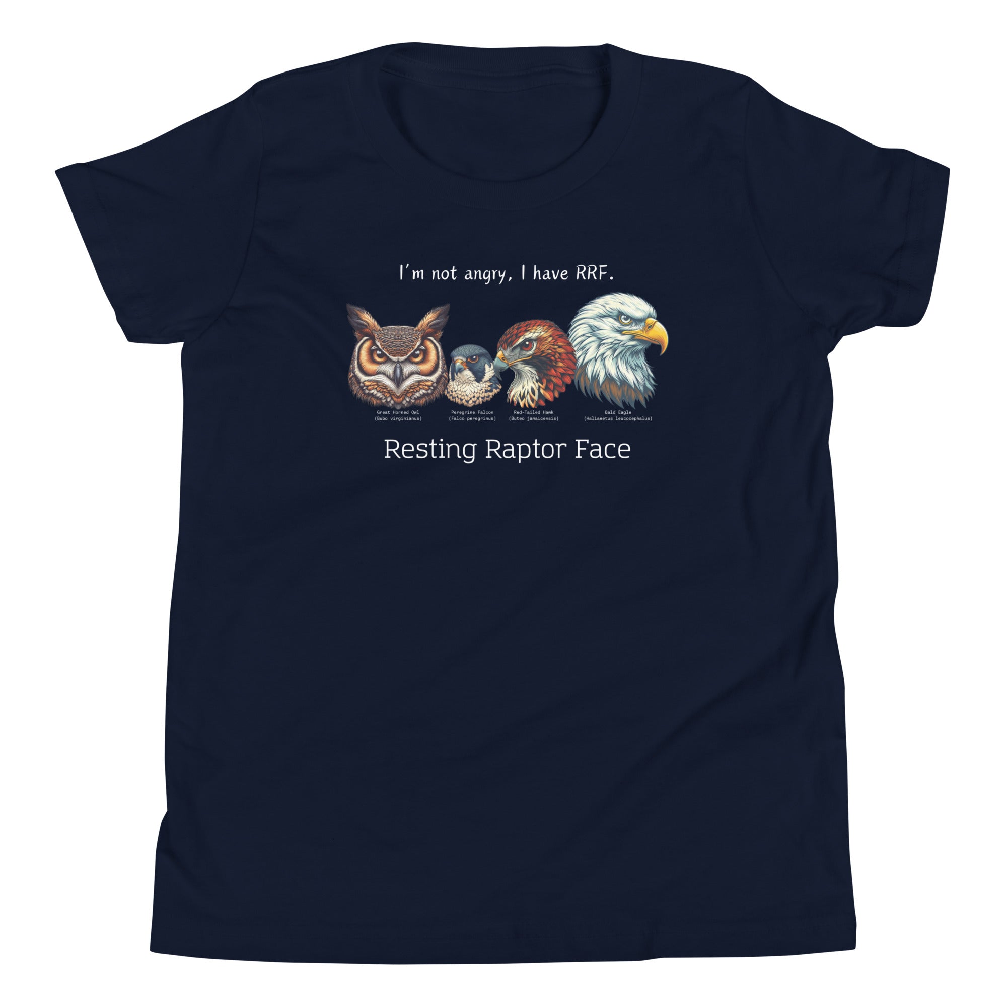 Resting Raptor Face Youth Bird T-Shirt